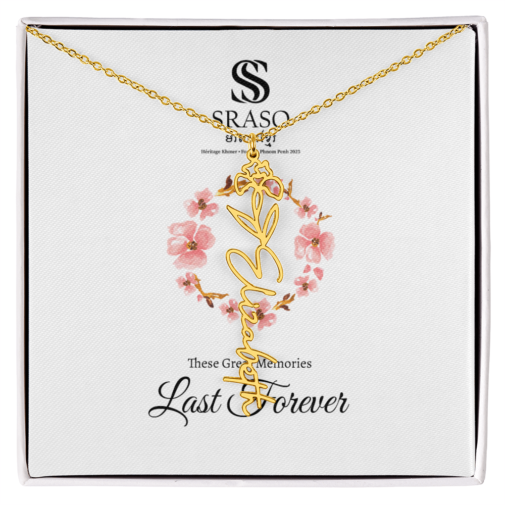 Flower Name Necklace - Customizable name necklace